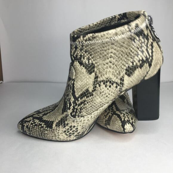 Franco Sarto Kortney Snake Print Booties Zip Block Heel 7.5 - Picture 5 of 10